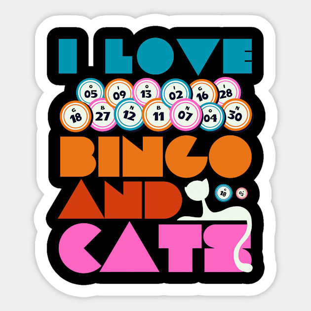 I Love Bingo And Cats Sticker by Point Shop